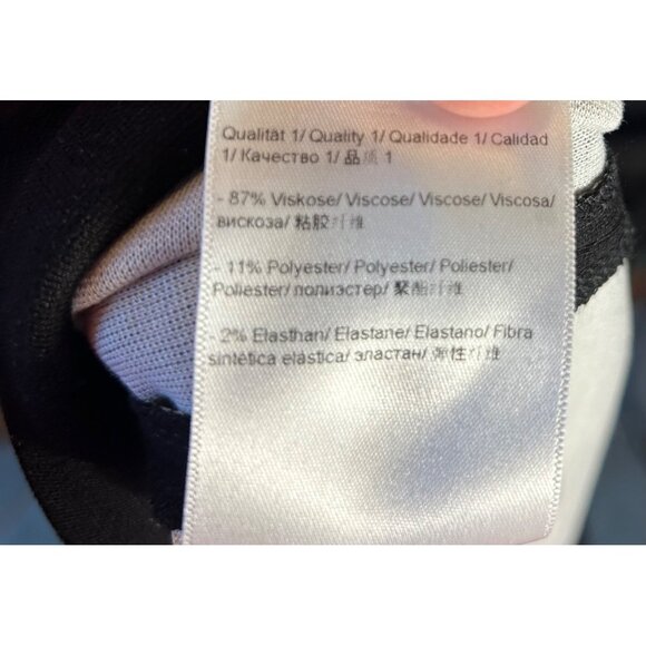 NWT Escada Womens US Sz M  Black White Striped Dress Slimming Pattern - Picture 7 of 11